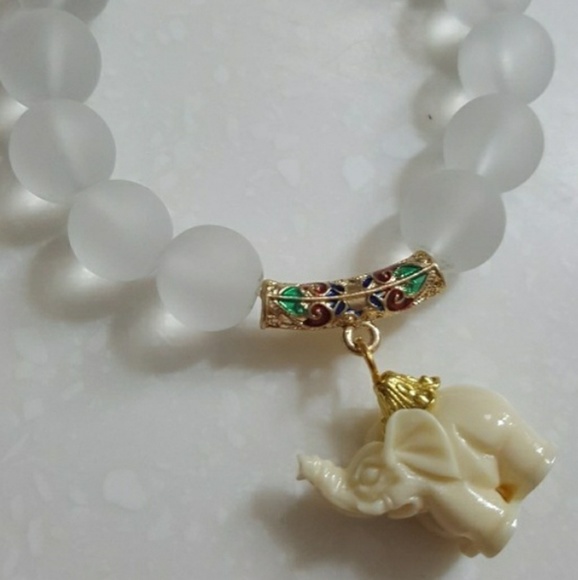 Unavailable-Elephant Bracelet w/Quartz Beads - Picture 8 of 8